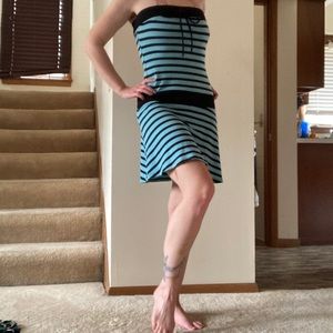 Strapless striped dress